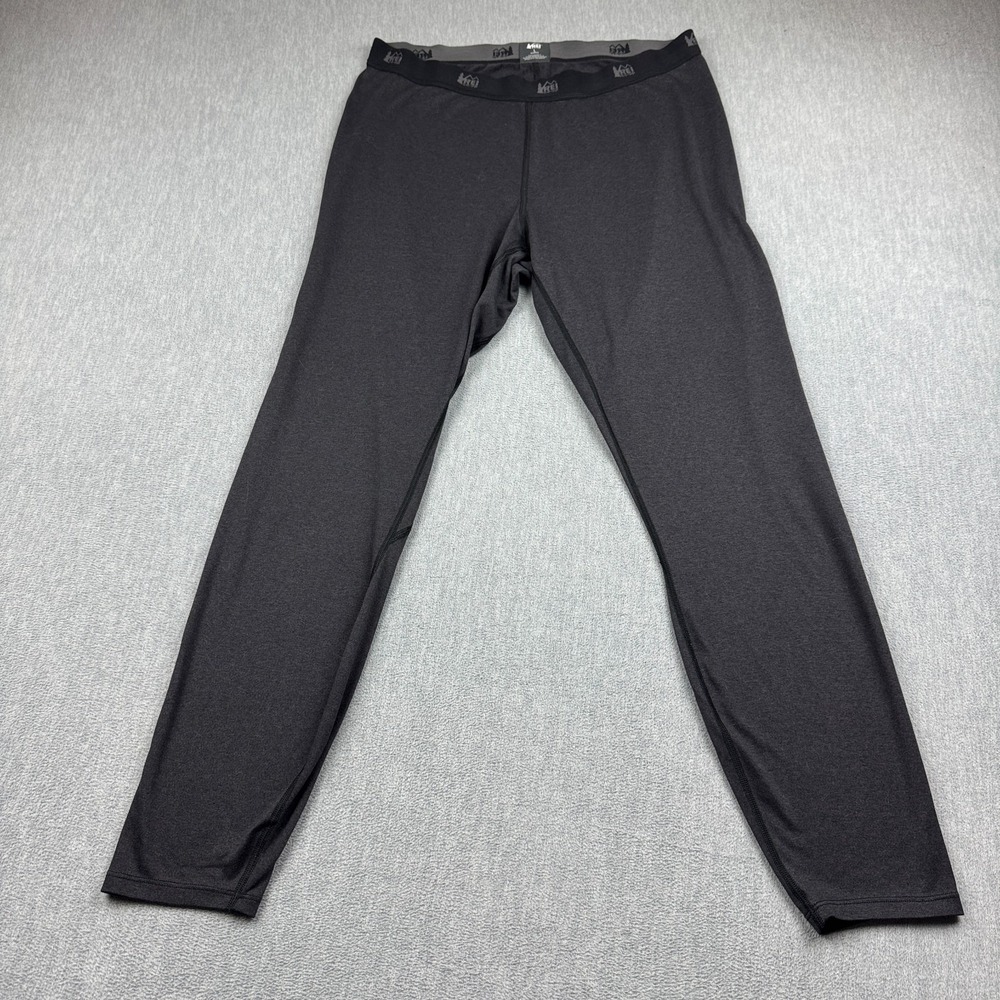 REI Co-op Tights Women Large Black Midweight Base Layer Pants 30" Hiking Outdoor